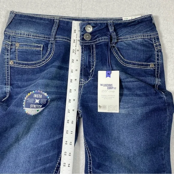Wallflower Jeans Women 7 Luscious Curvy Fit Straight Leg Crop Mid Rise Denim NWT - Picture 13 of 14